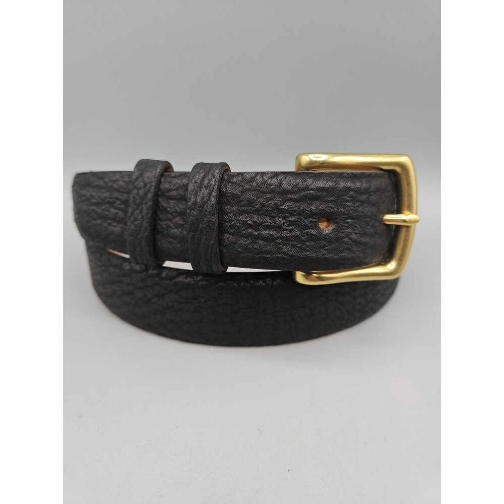Crescent Leather Black Genuine Imported Shark Belt Size 38 1.25"